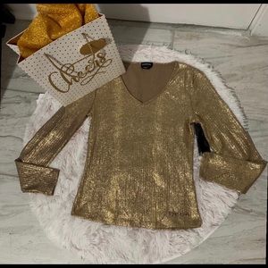 BEBE LOGO LONG SLEEVE RIB TOP